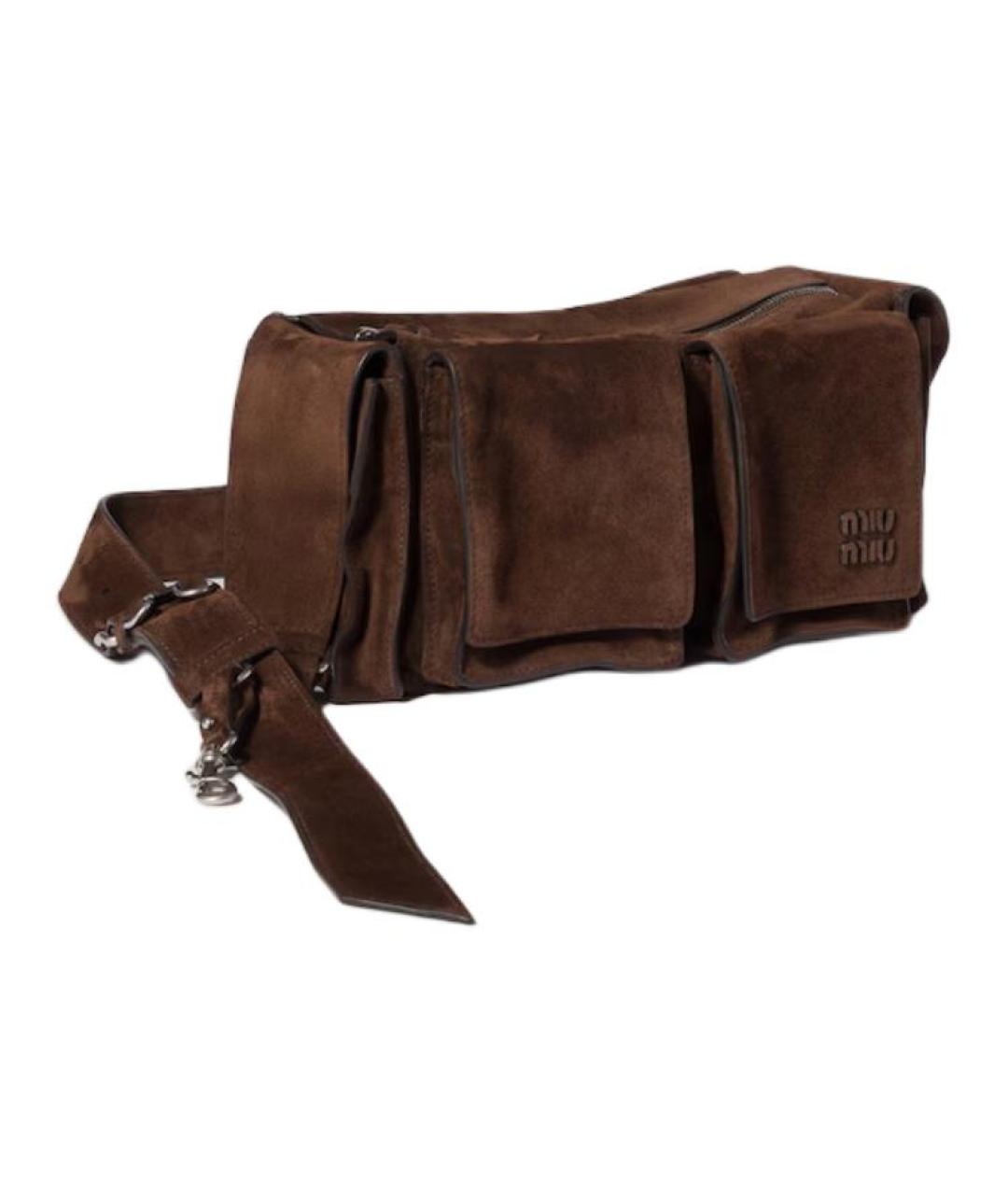 MIU MIU Коричневая кожаная сумка через плечо, фото 3