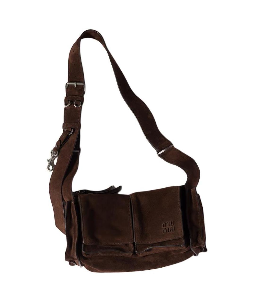 MIU MIU Коричневая кожаная сумка через плечо, фото 2