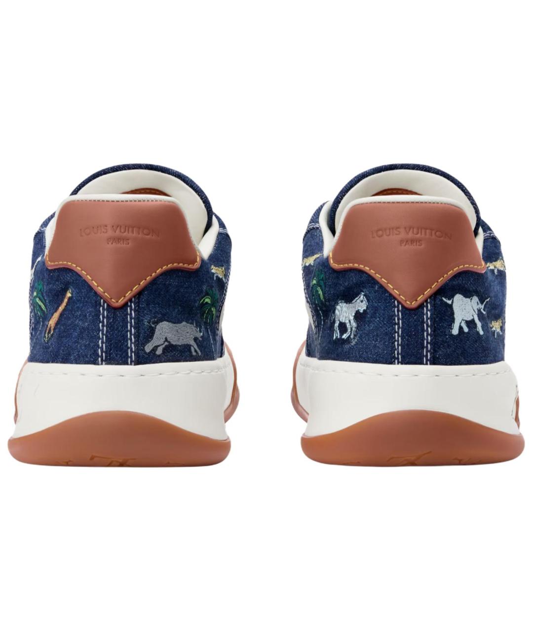 LOUIS VUITTON Синие текстильные низкие кроссовки / кеды, фото 5