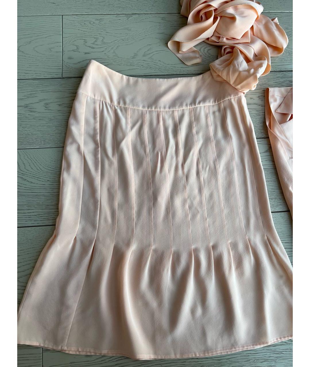 CHANEL Розовый шелковый костюм с юбками, фото 3