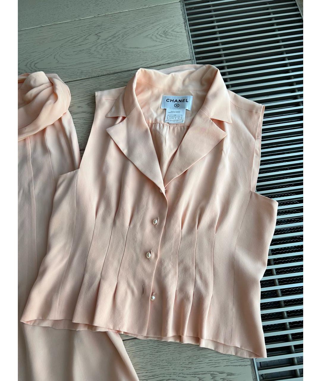 CHANEL Розовый шелковый костюм с юбками, фото 2