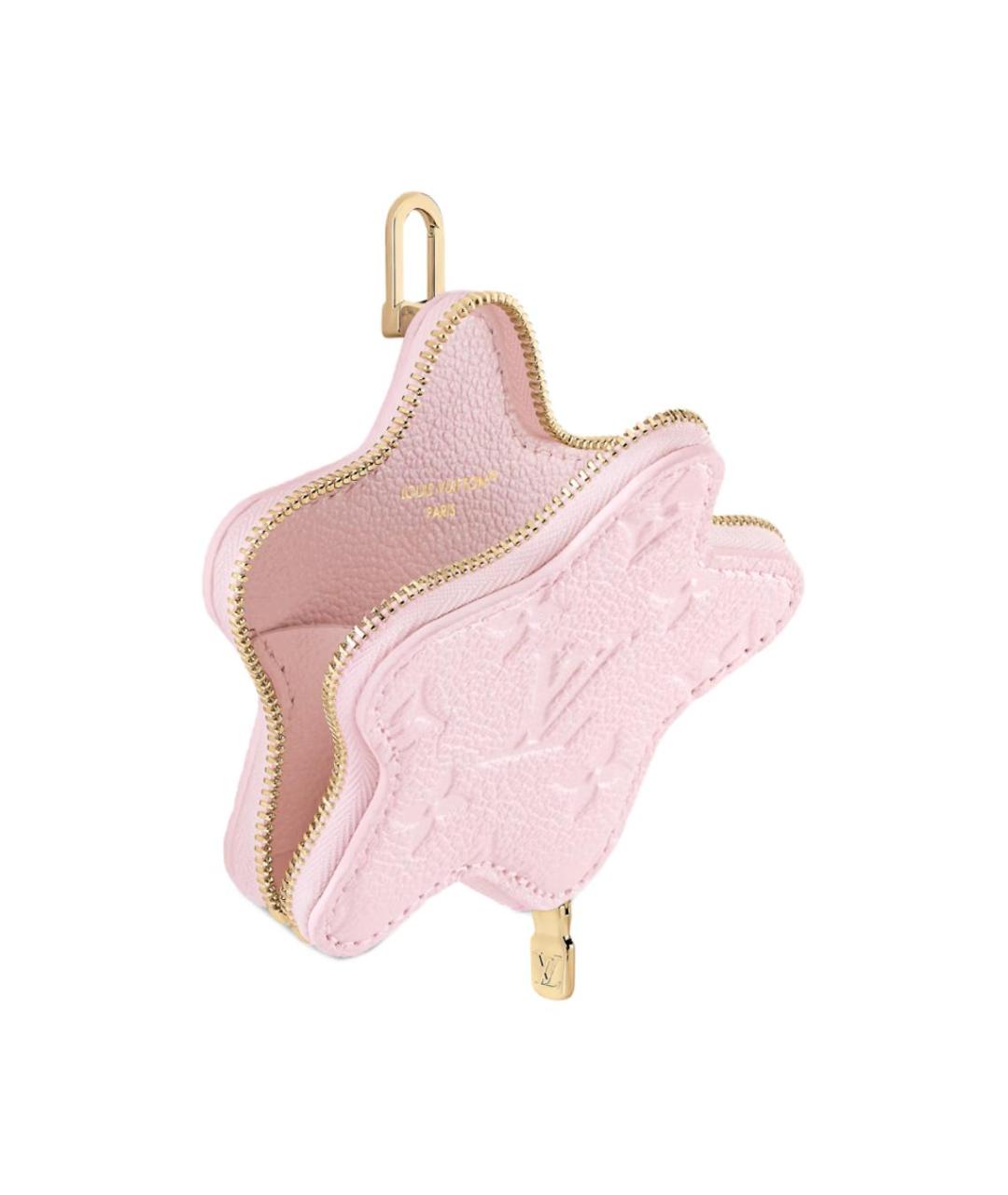 LOUIS VUITTON Розовый кожаный кошелек, фото 3