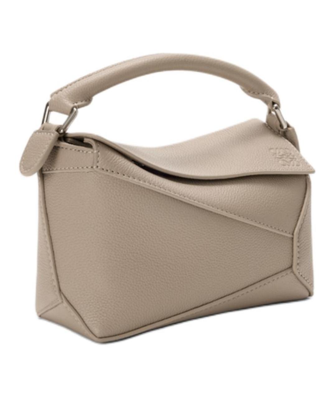 LOEWE Бежевая кожаная сумка через плечо, фото 2