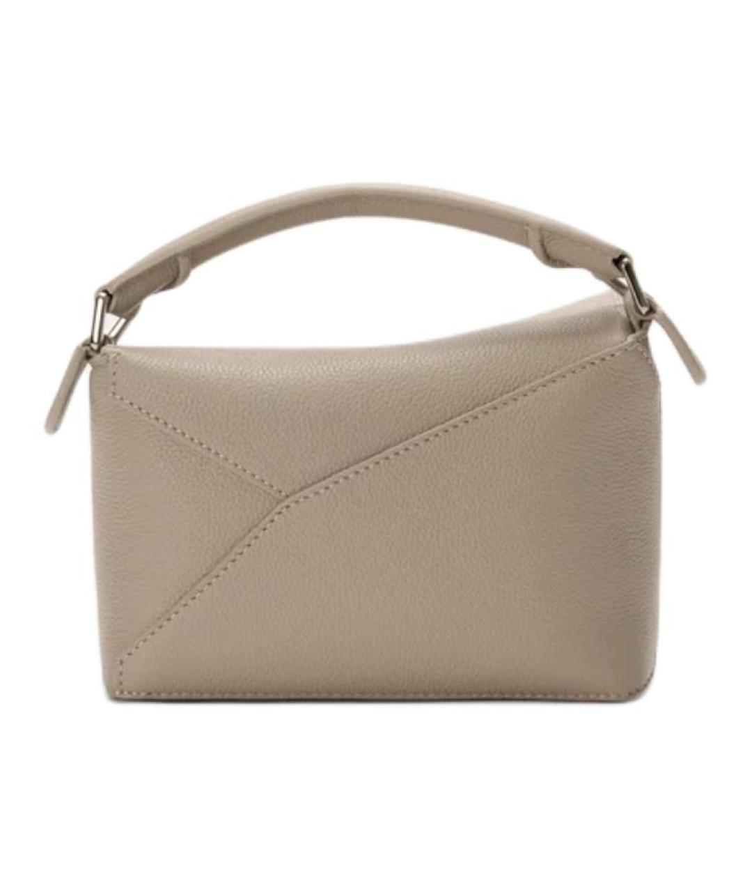 LOEWE Бежевая кожаная сумка через плечо, фото 4