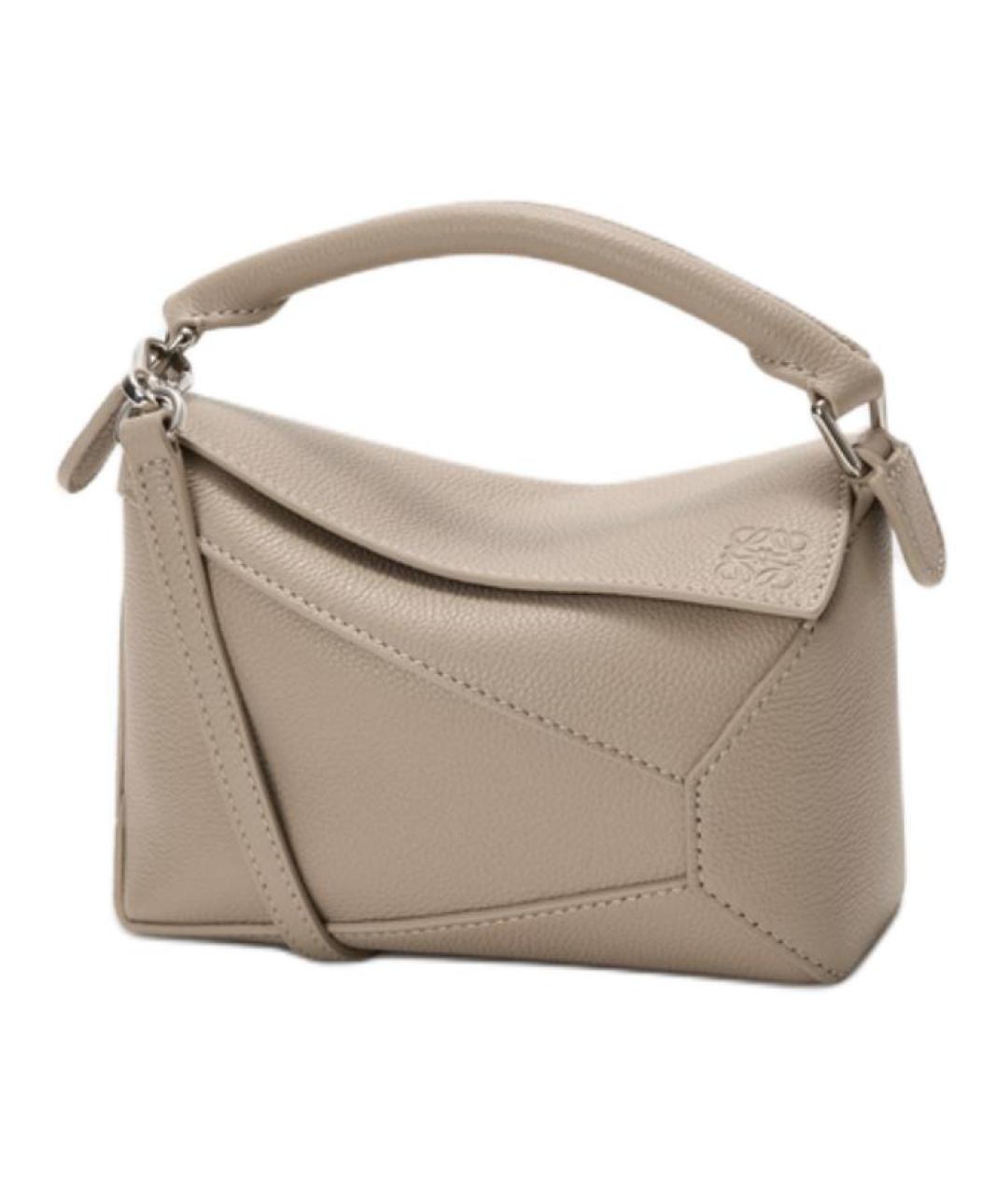 LOEWE Бежевая кожаная сумка через плечо, фото 1