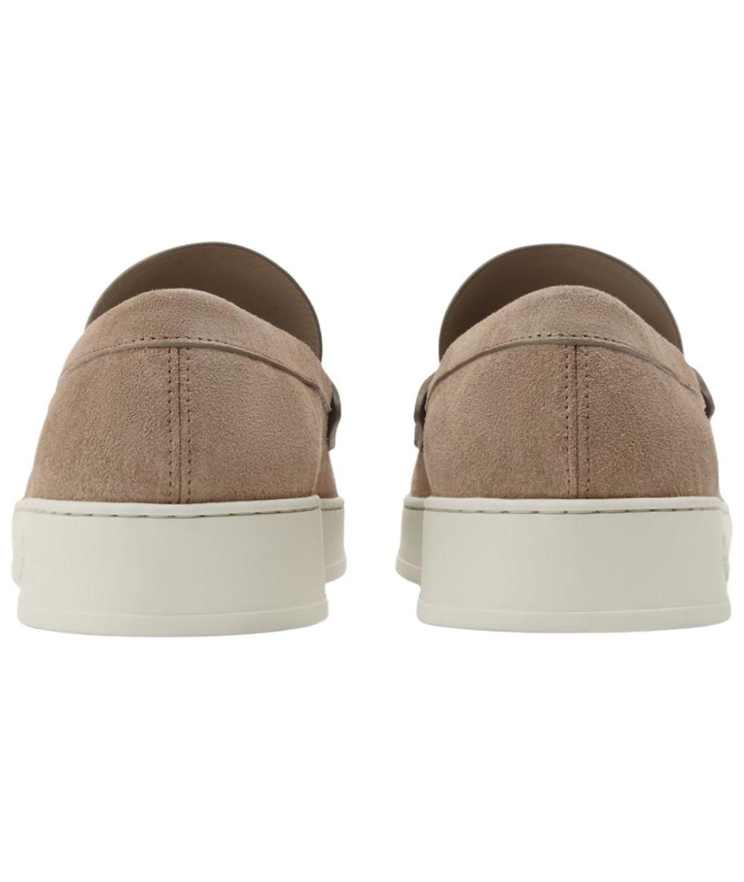 LOUIS VUITTON Бежевые замшевые лоферы, фото 5