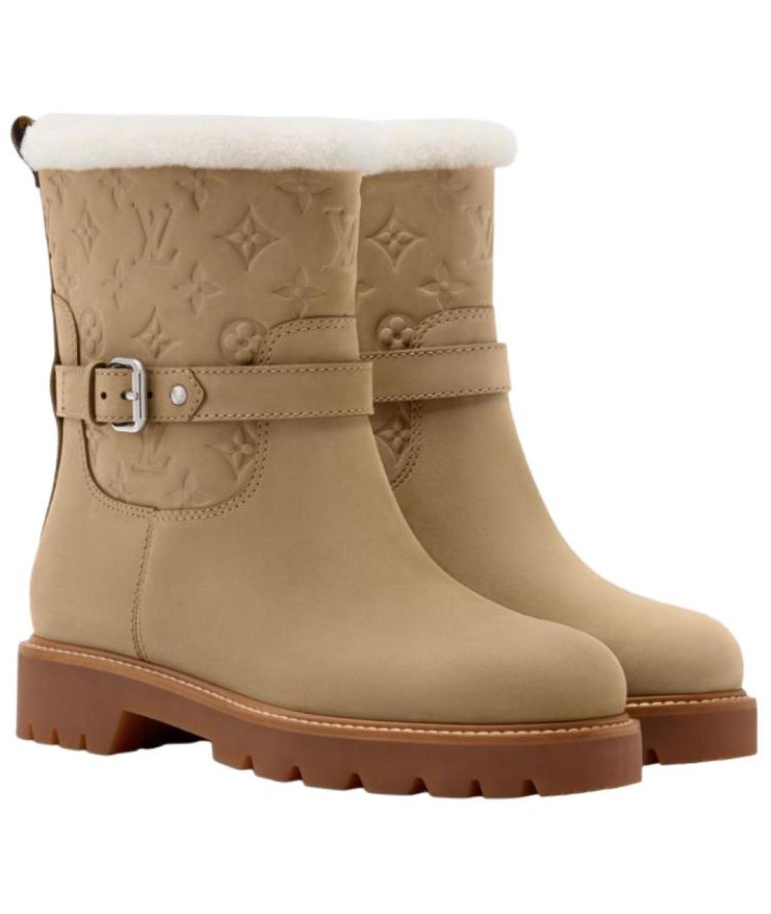 LOUIS VUITTON Коричневые замшевые ботинки, фото 3