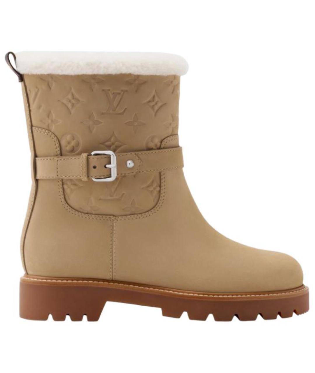 LOUIS VUITTON Коричневые замшевые ботинки, фото 1