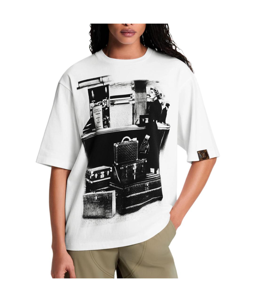 LOUIS VUITTON Белая хлопковая футболка, фото 2