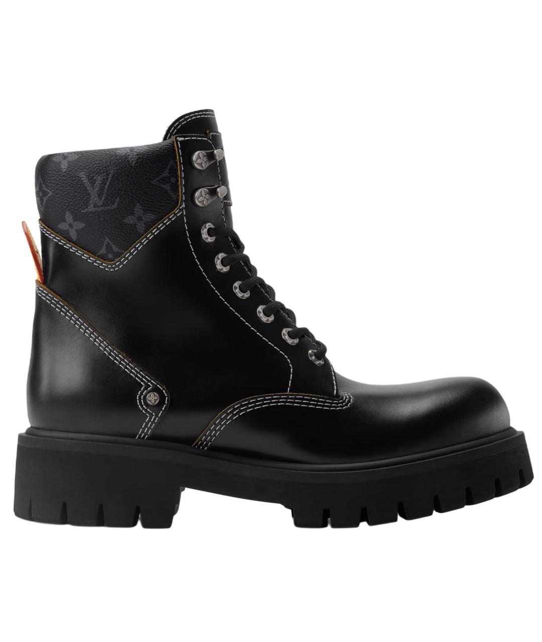 LOUIS VUITTON Черные кожаные низкие ботинки, фото 1