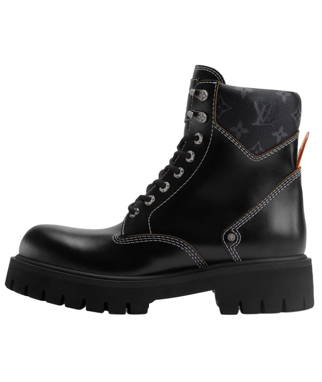 LOUIS VUITTON Черные кожаные низкие ботинки, фото 2