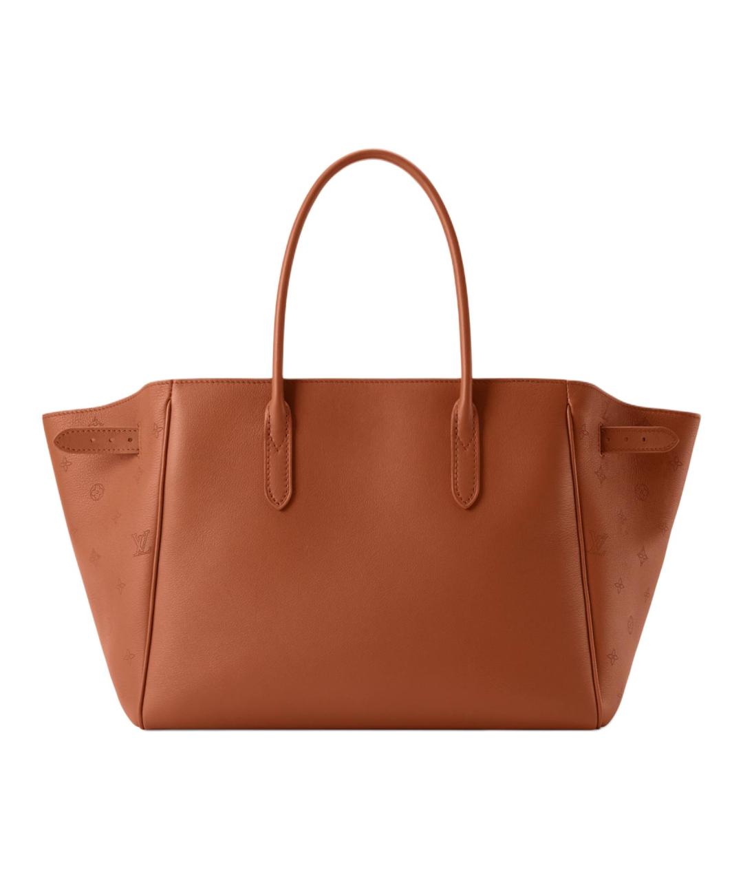 LOUIS VUITTON Коричневая кожаная сумка тоут, фото 4