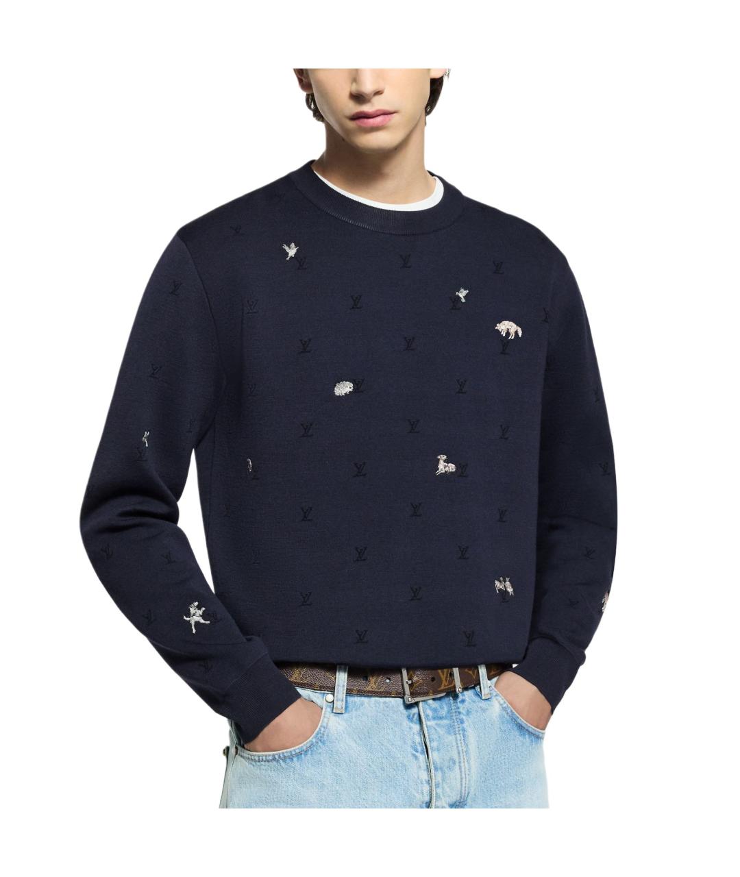 LOUIS VUITTON Синий джемпер / свитер, фото 4