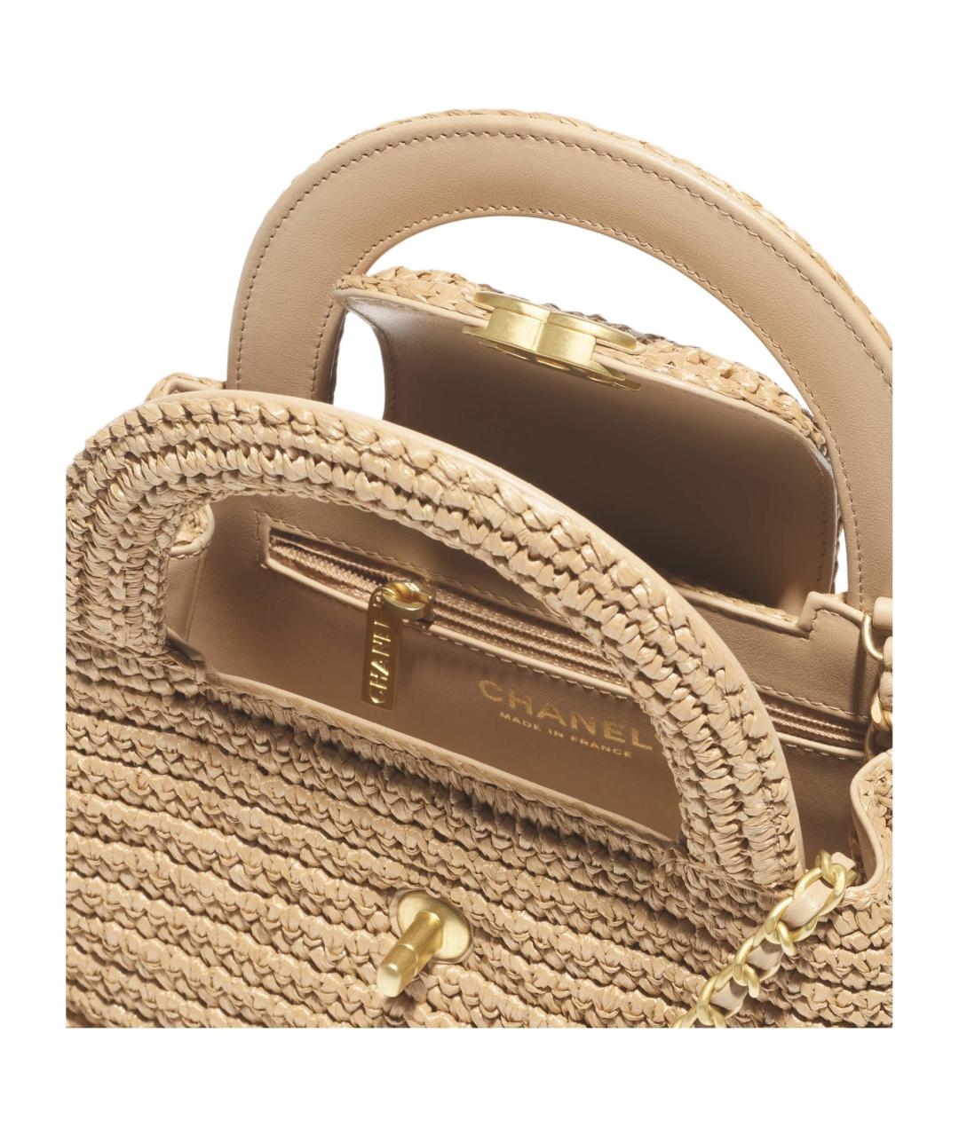 CHANEL Бежевая пелетеная сумка через плечо, фото 4