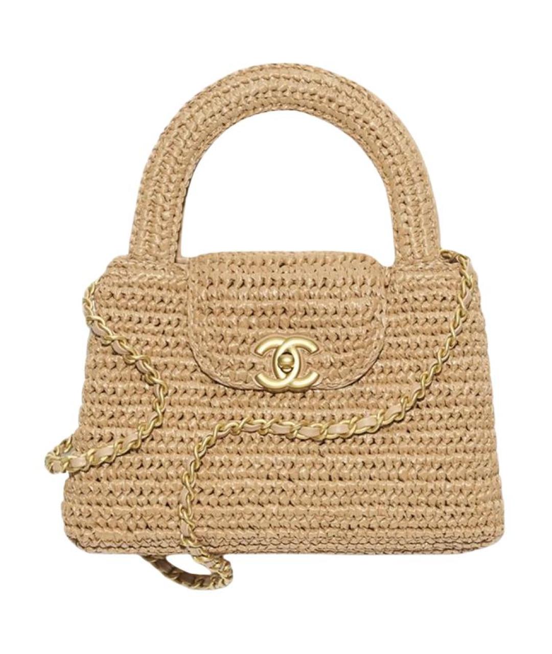 CHANEL Бежевая пелетеная сумка через плечо, фото 1