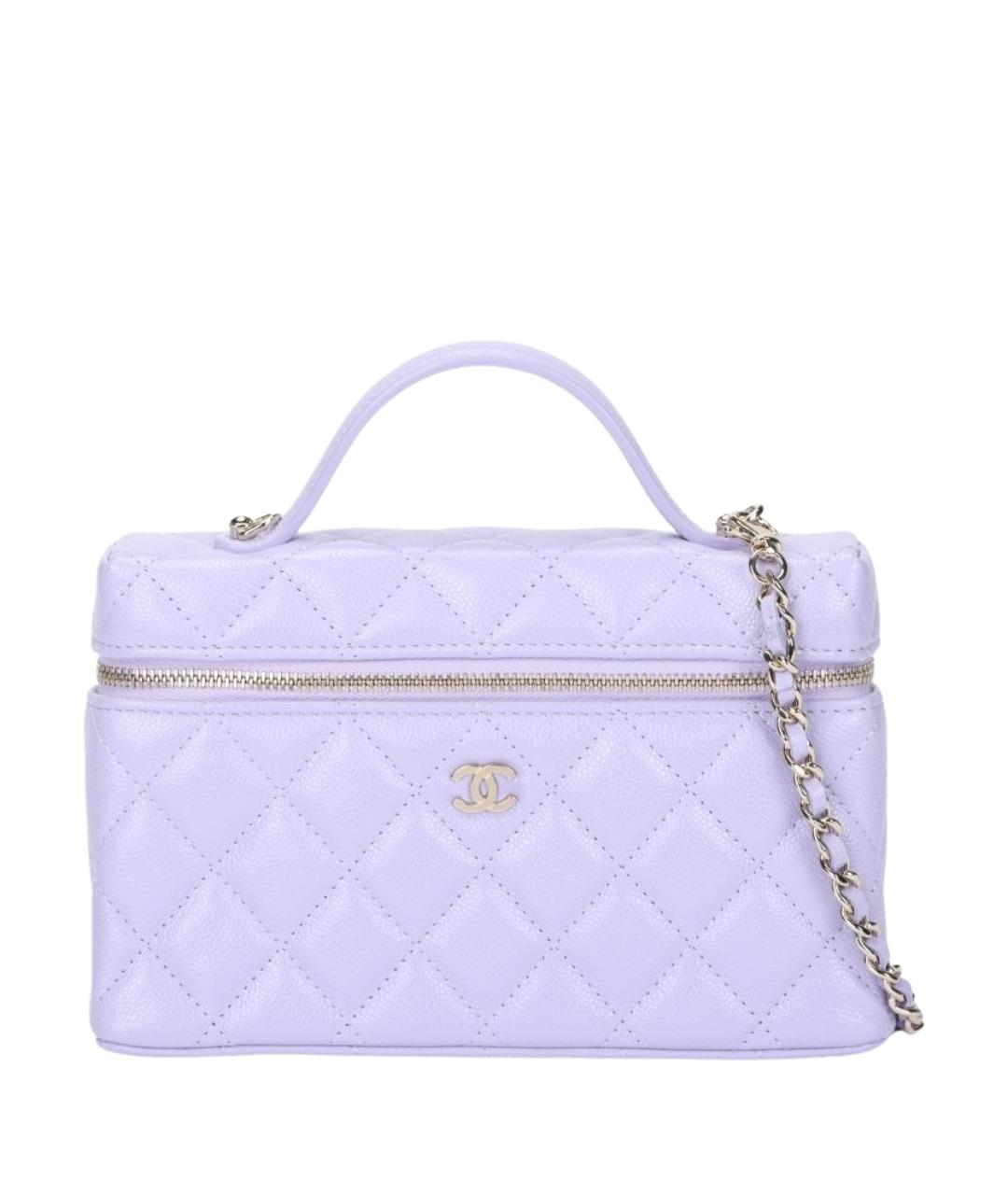 CHANEL Фиолетовая кожаная косметичка, фото 1