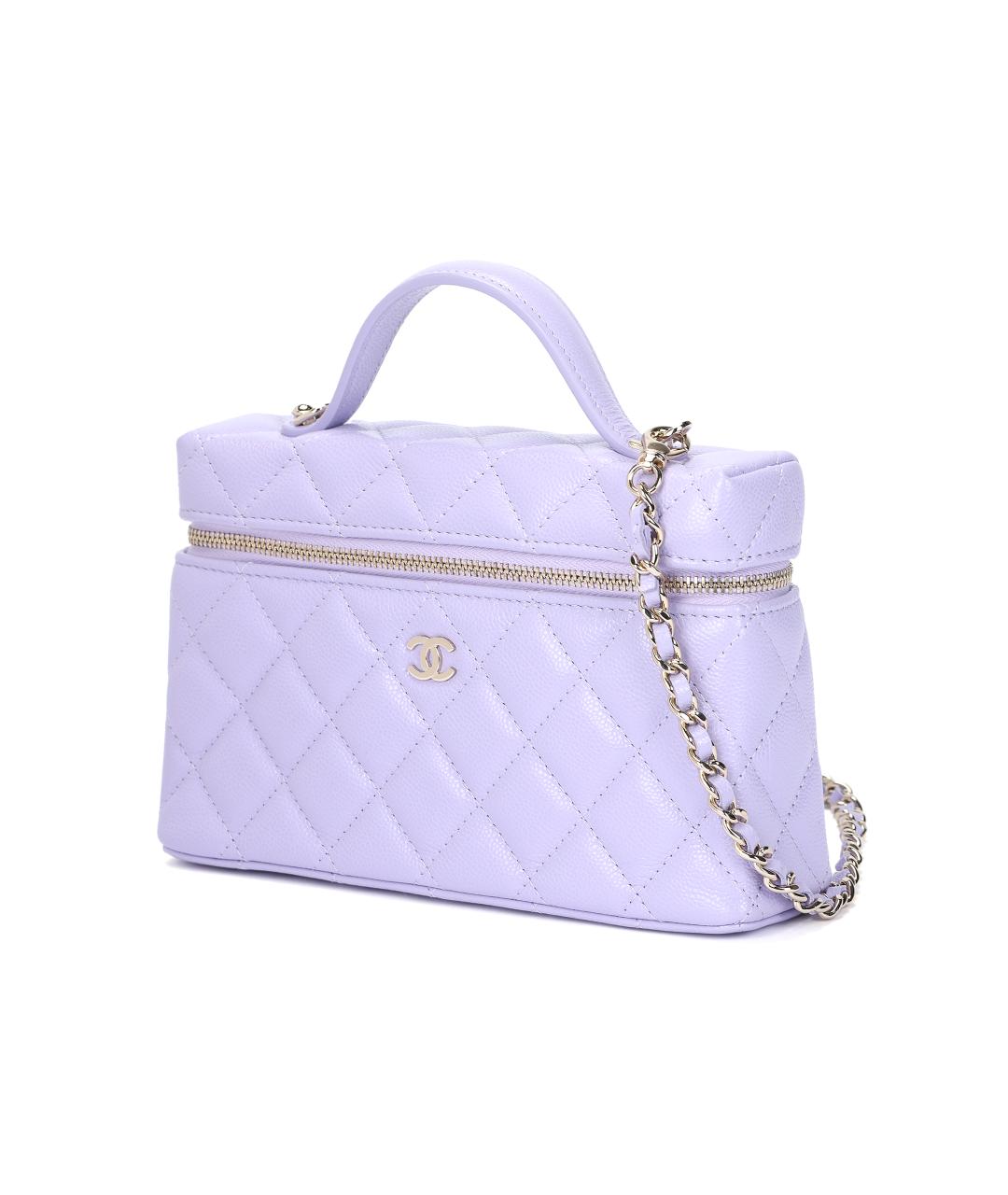 CHANEL Фиолетовая кожаная косметичка, фото 2
