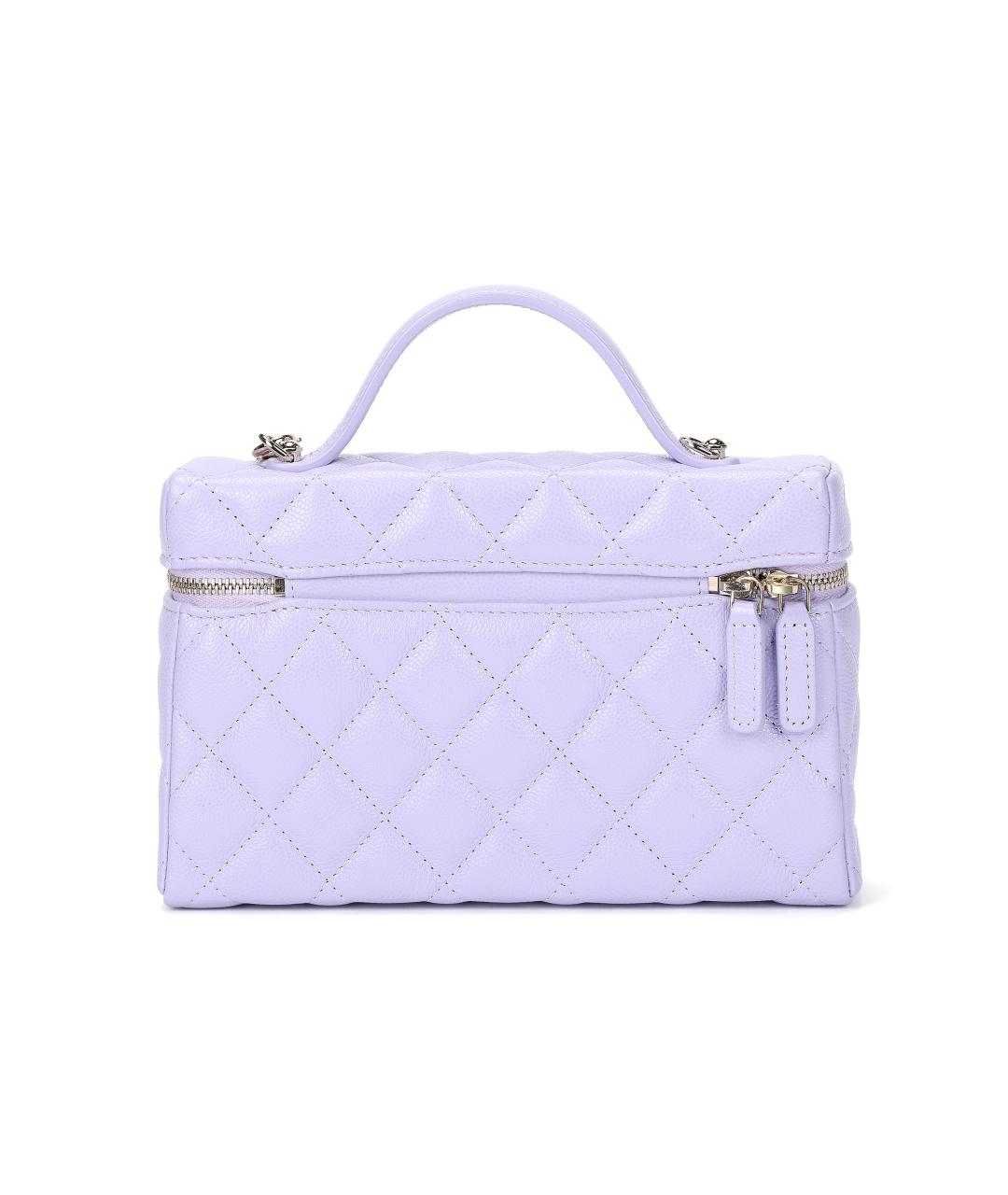 CHANEL Фиолетовая кожаная косметичка, фото 3