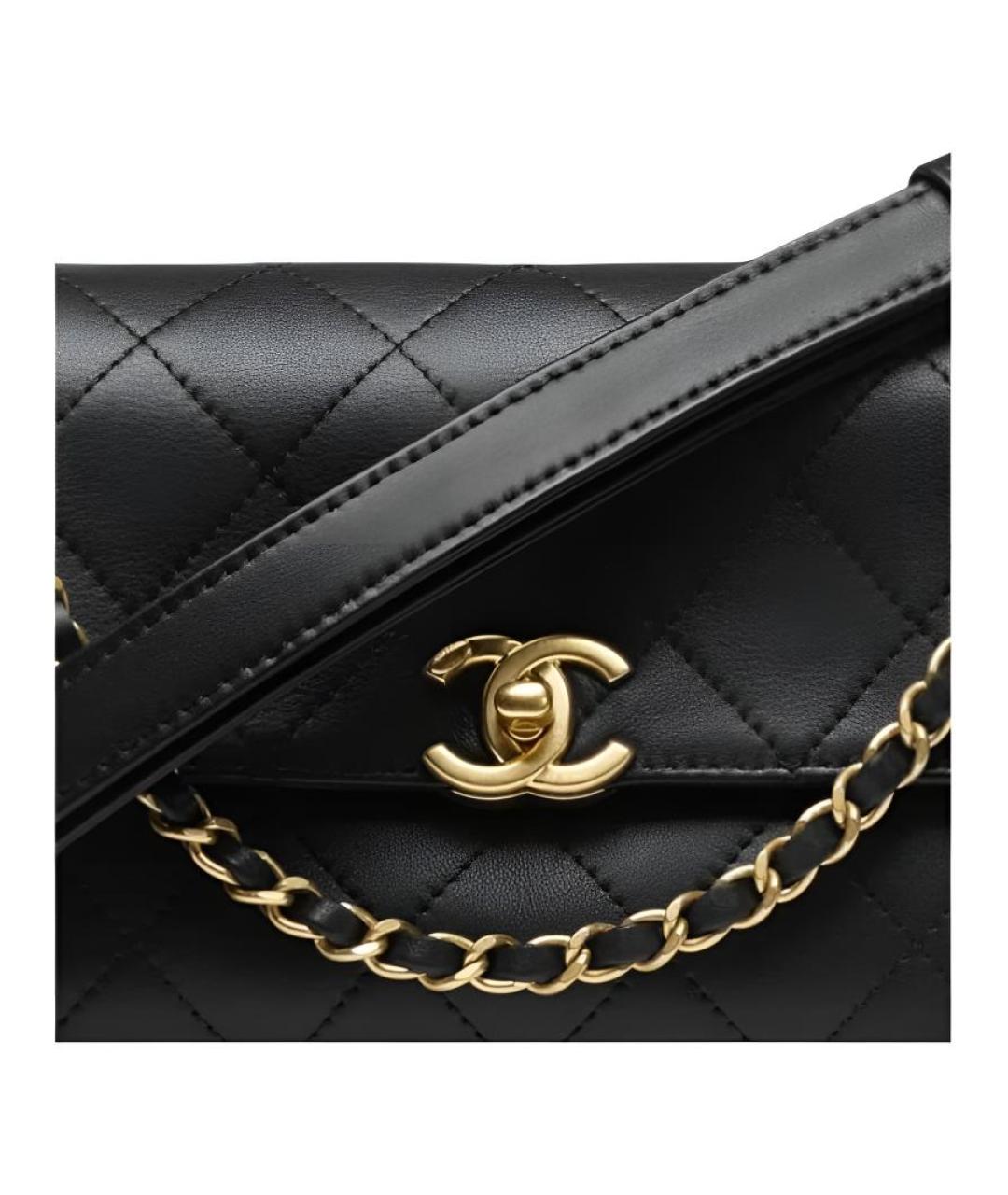 CHANEL Черная кожаная сумка через плечо, фото 2