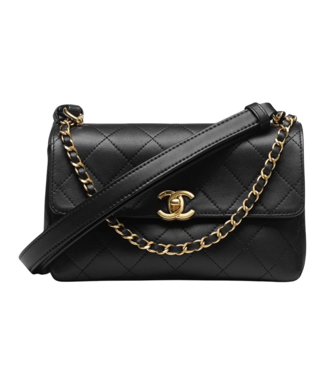 CHANEL Черная кожаная сумка через плечо, фото 4