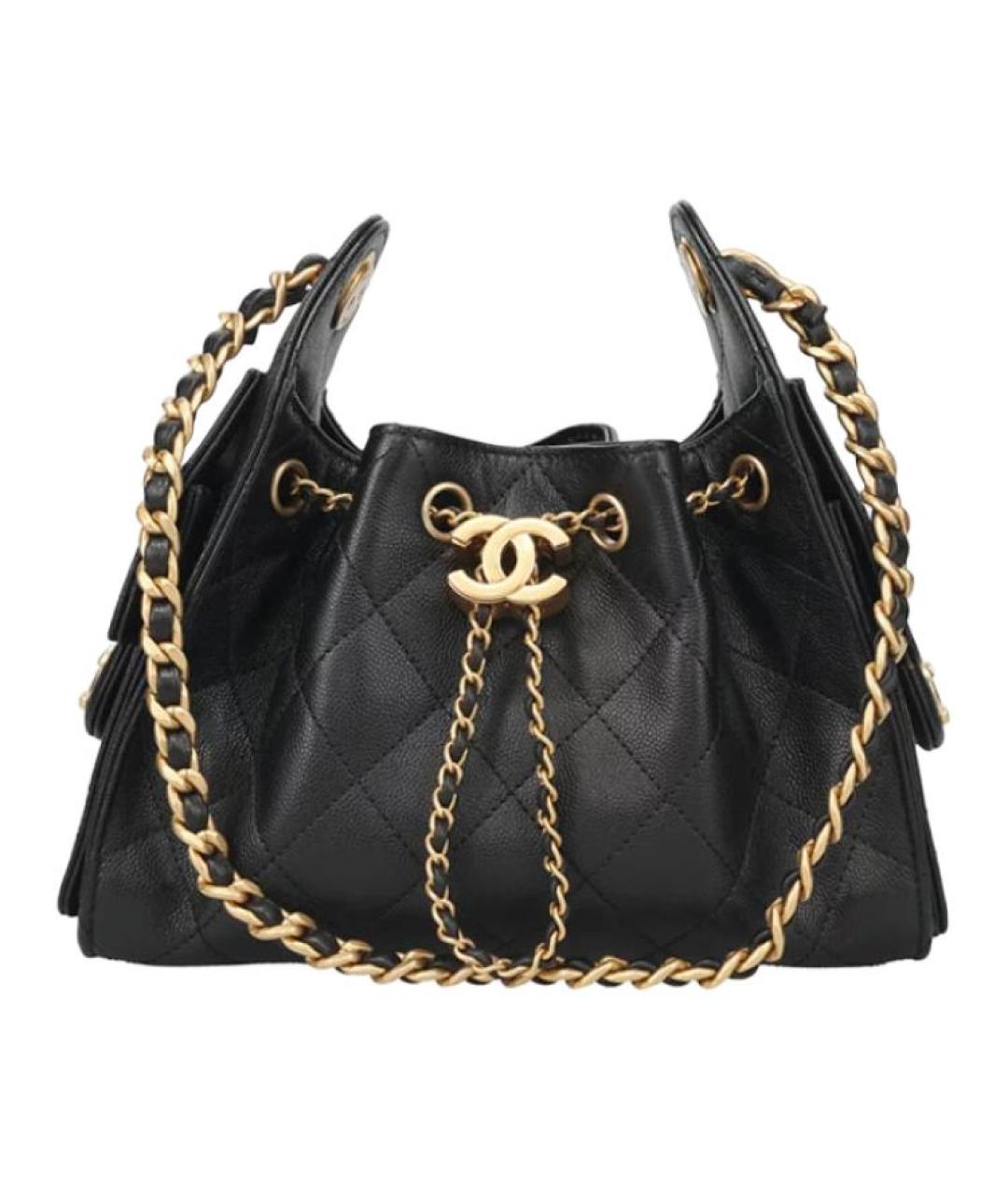 CHANEL Черная кожаная сумка тоут, фото 1