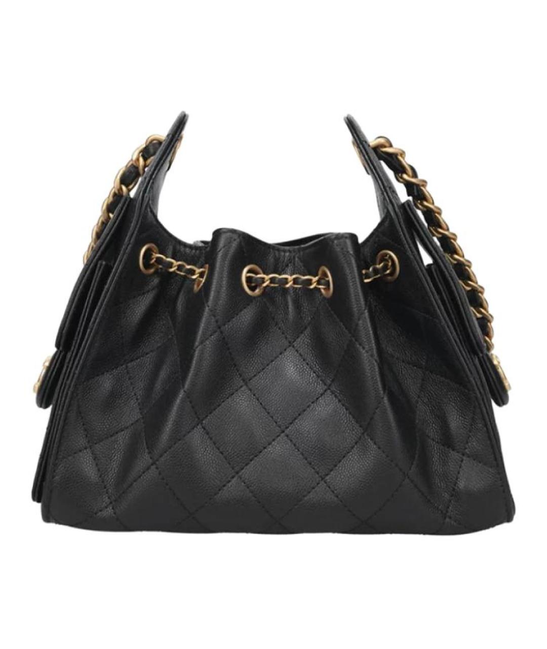 CHANEL Черная кожаная сумка тоут, фото 3