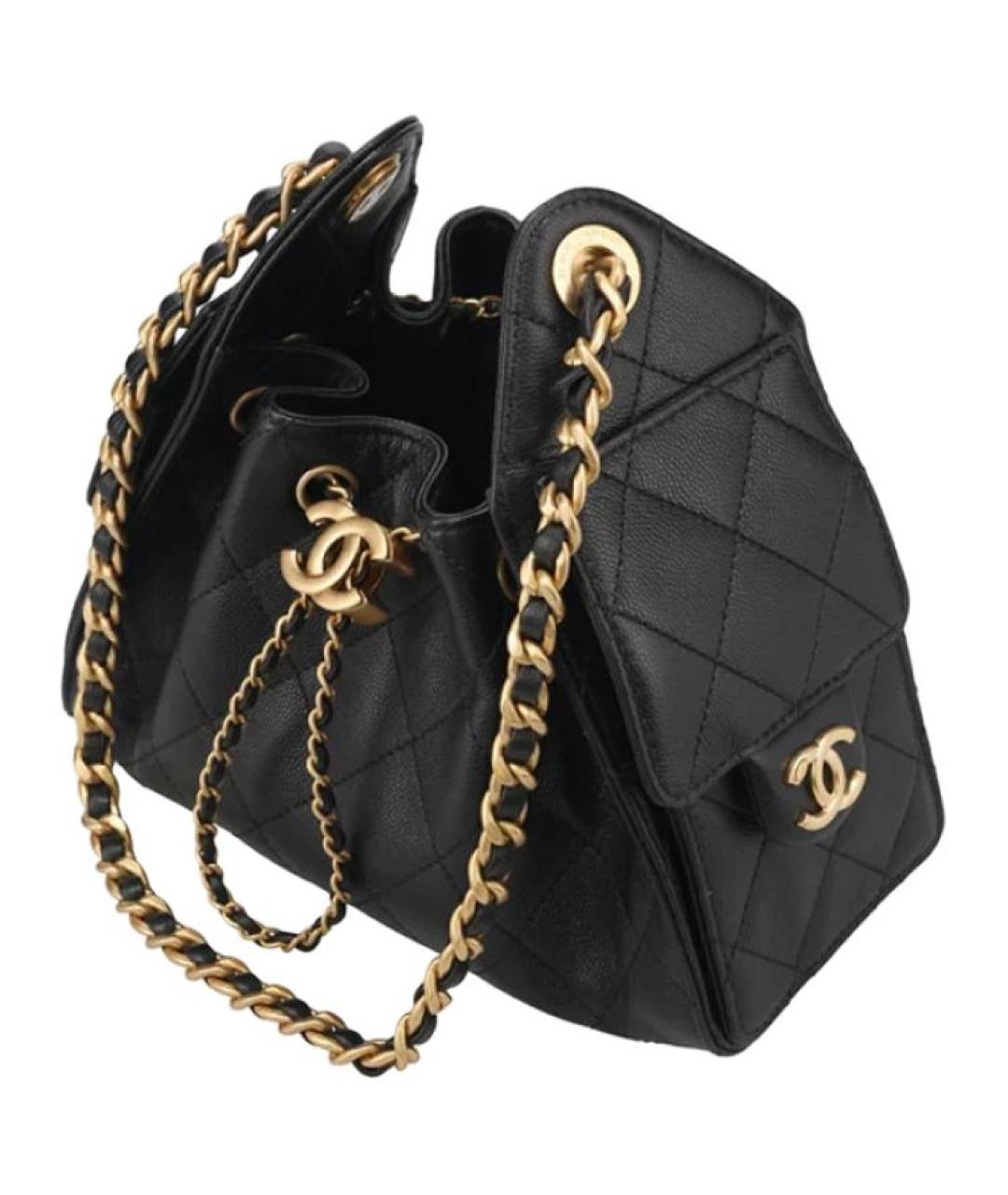 CHANEL Черная кожаная сумка тоут, фото 2