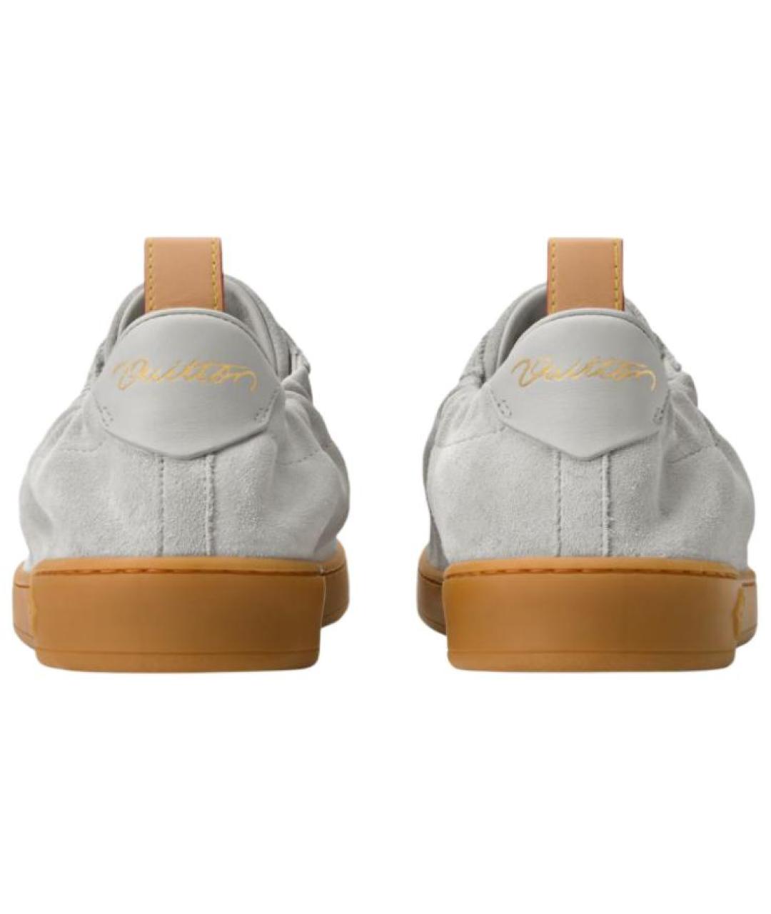 LOUIS VUITTON Серые нубуковые низкие кроссовки / кеды, фото 5