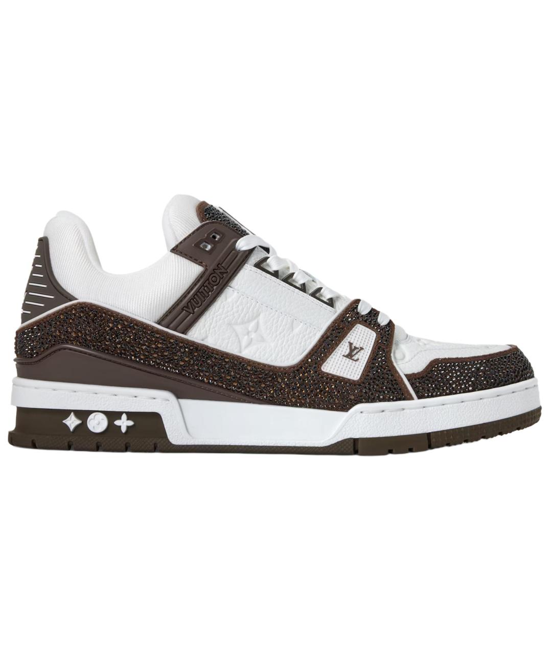 LOUIS VUITTON Коричневые кожаные низкие кроссовки / кеды, фото 1