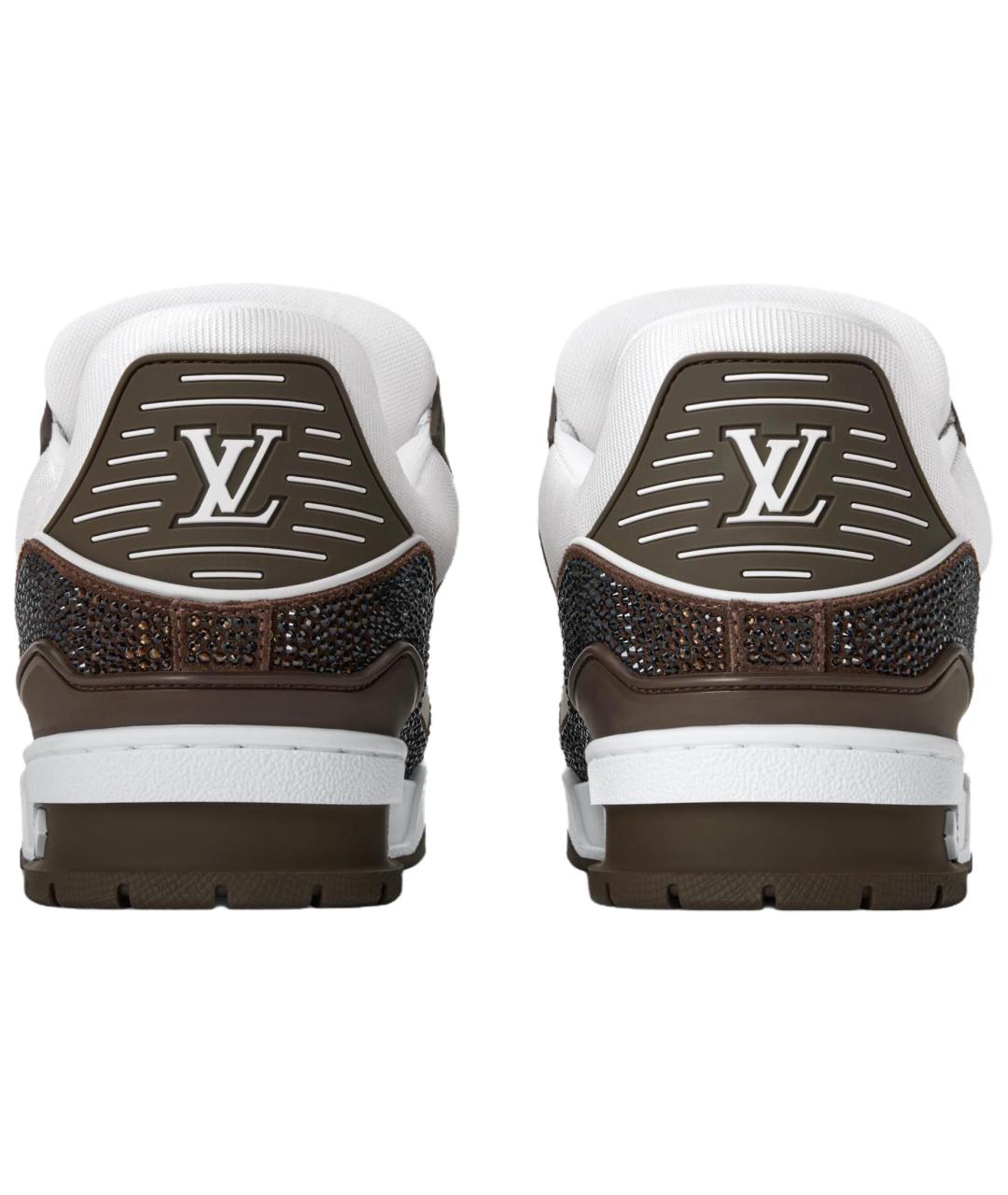 LOUIS VUITTON Коричневые кожаные низкие кроссовки / кеды, фото 5