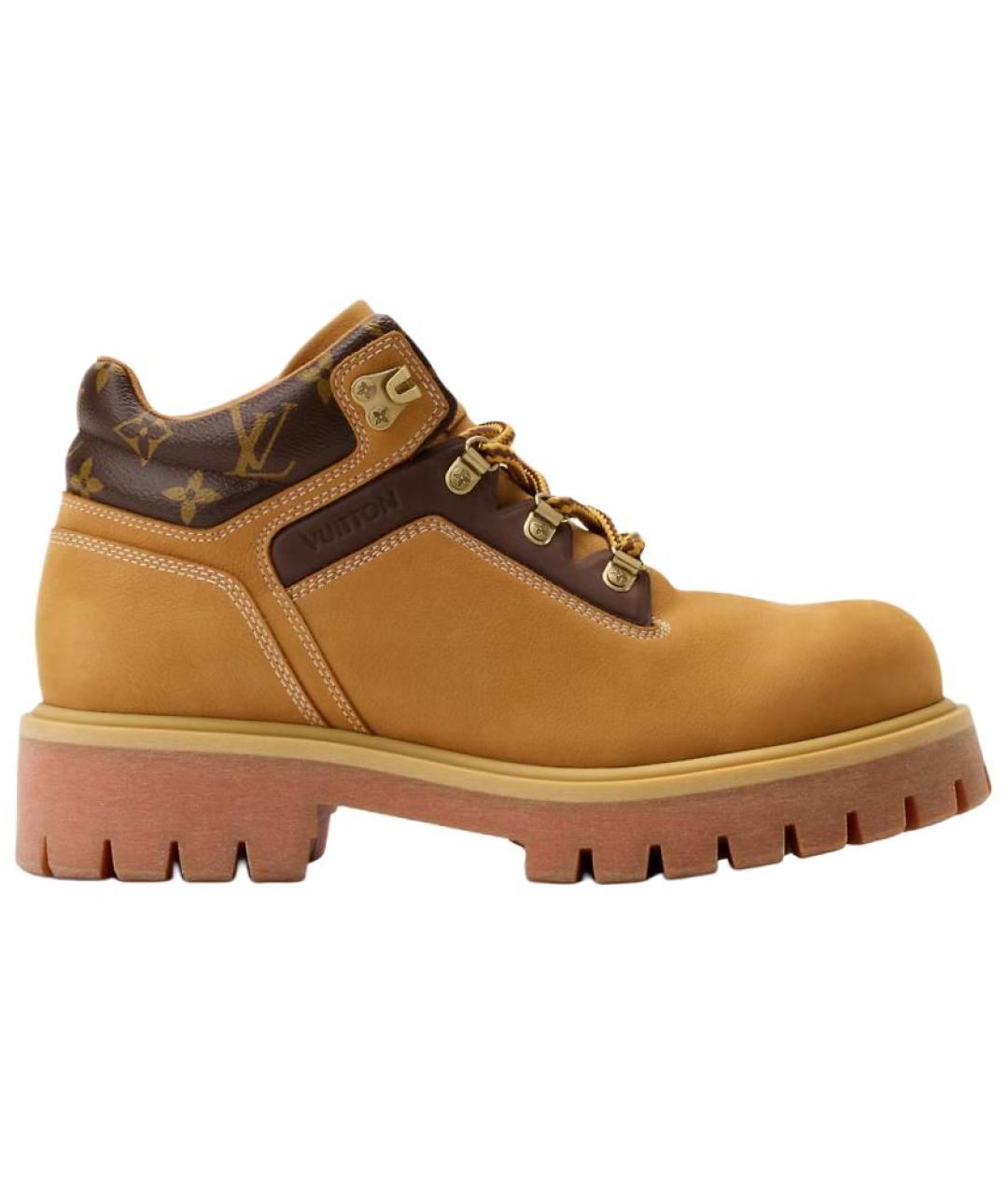 LOUIS VUITTON Коричневые кожаные высокие ботинки, фото 1