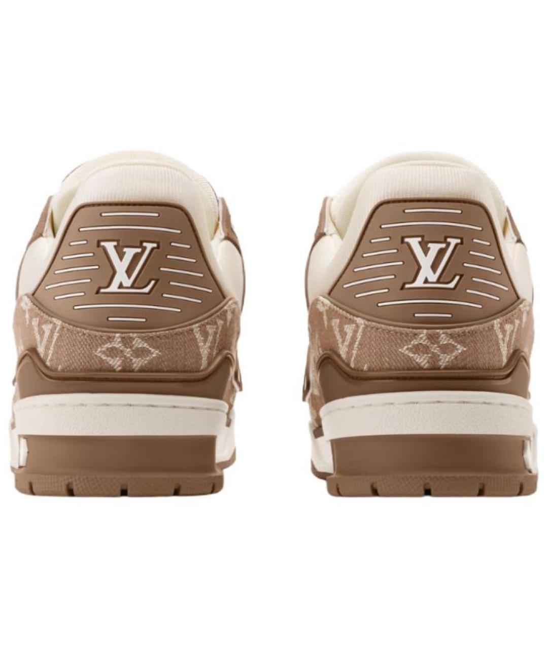 LOUIS VUITTON Коричневые кожаные кроссовки, фото 5