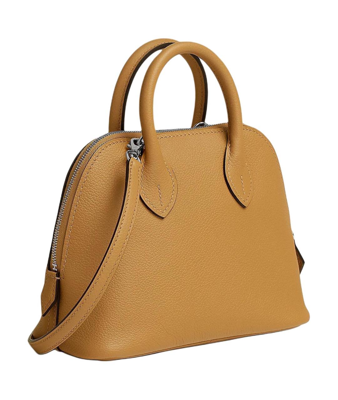 HERMES Бежевая кожаная сумка через плечо, фото 3