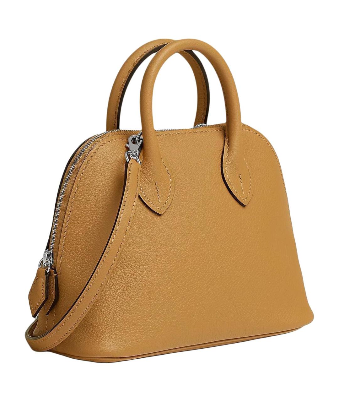 HERMES Бежевая кожаная сумка через плечо, фото 2