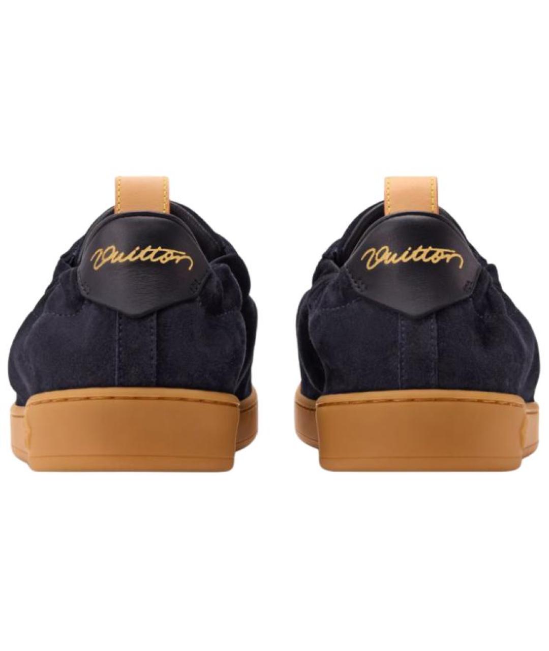 LOUIS VUITTON Синие нубуковые низкие кроссовки / кеды, фото 5