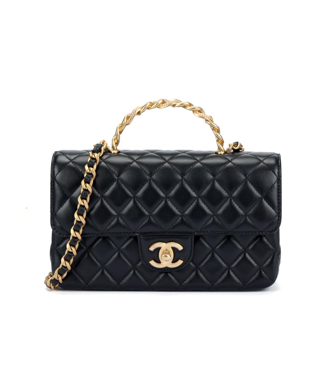 CHANEL Черная кожаная сумка через плечо, фото 1