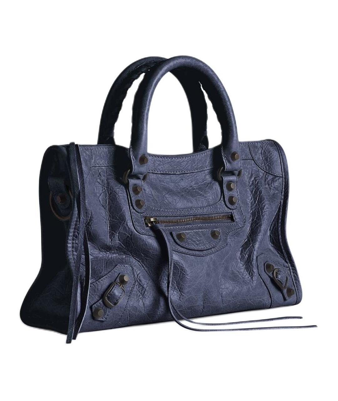 BALENCIAGA Синяя кожаная сумка через плечо, фото 3