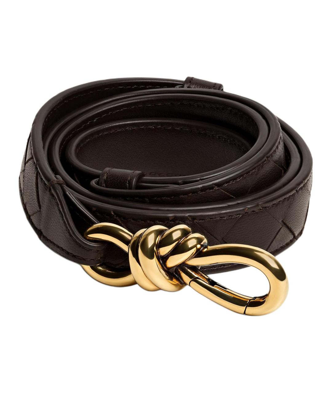 BOTTEGA VENETA Коричневый кожаный ремень, фото 1