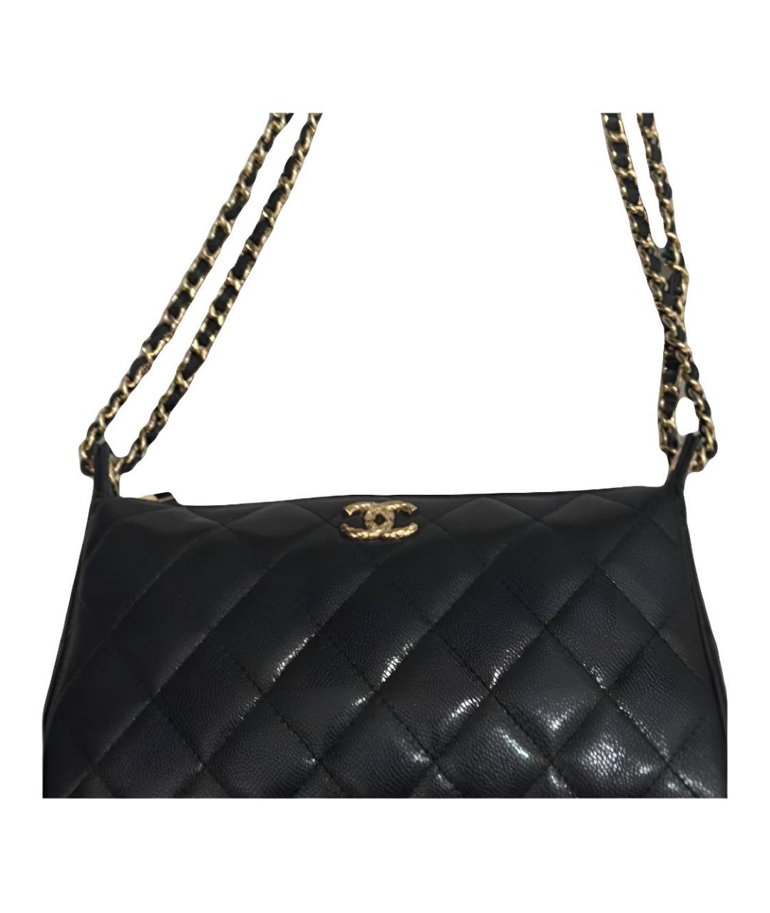 CHANEL Черная кожаная сумка через плечо, фото 4