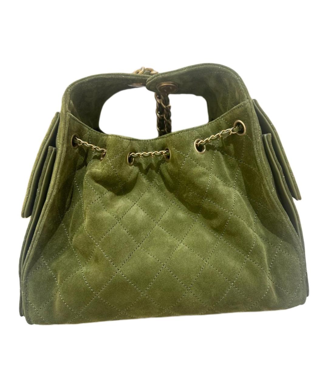CHANEL Зеленая кожаная сумка через плечо, фото 2