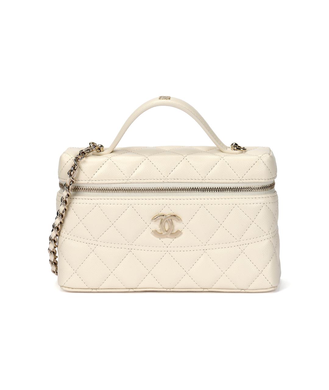 CHANEL Белая кожаная сумка через плечо, фото 5