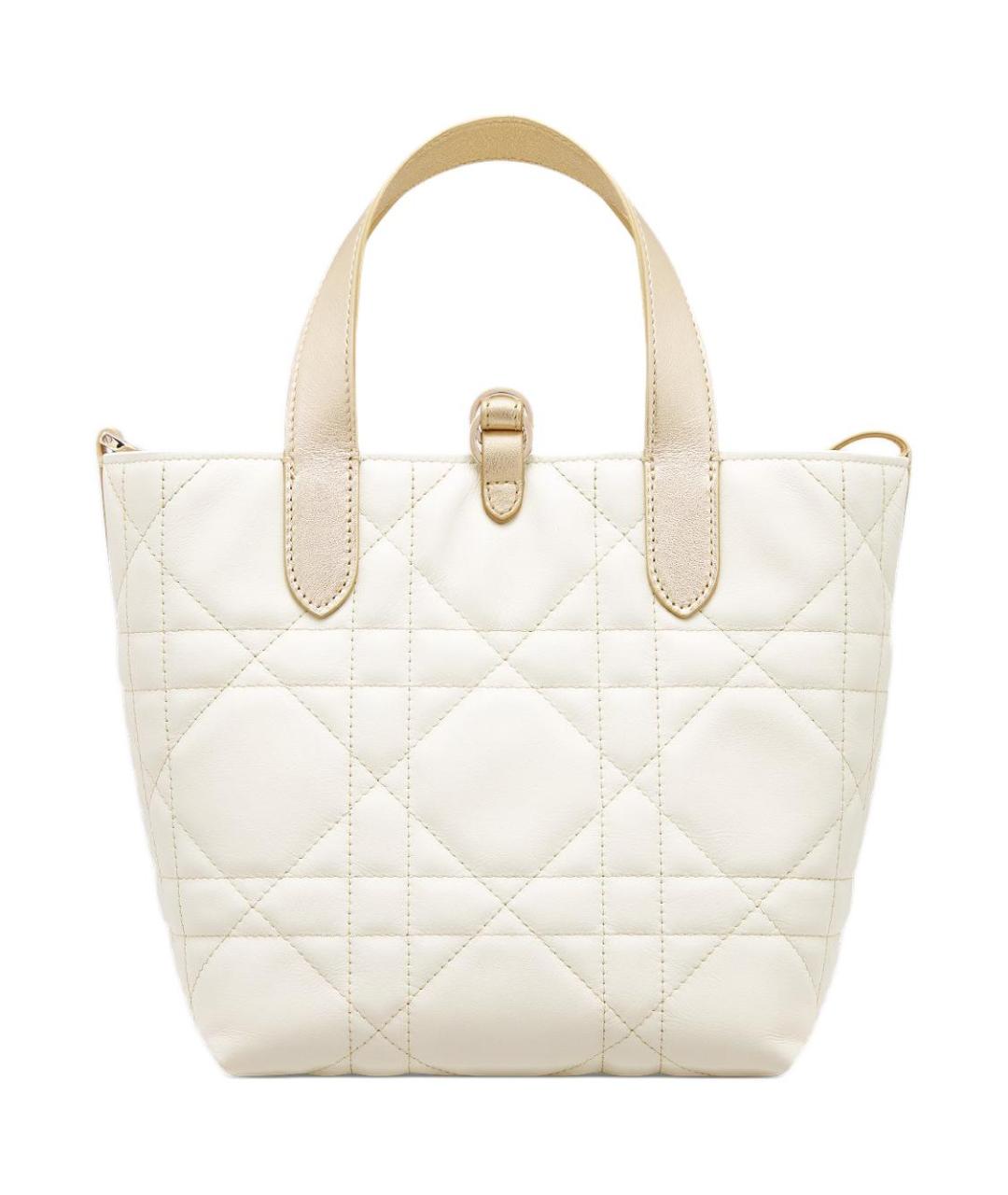 CHRISTIAN DIOR Белая кожаная сумка через плечо, фото 3