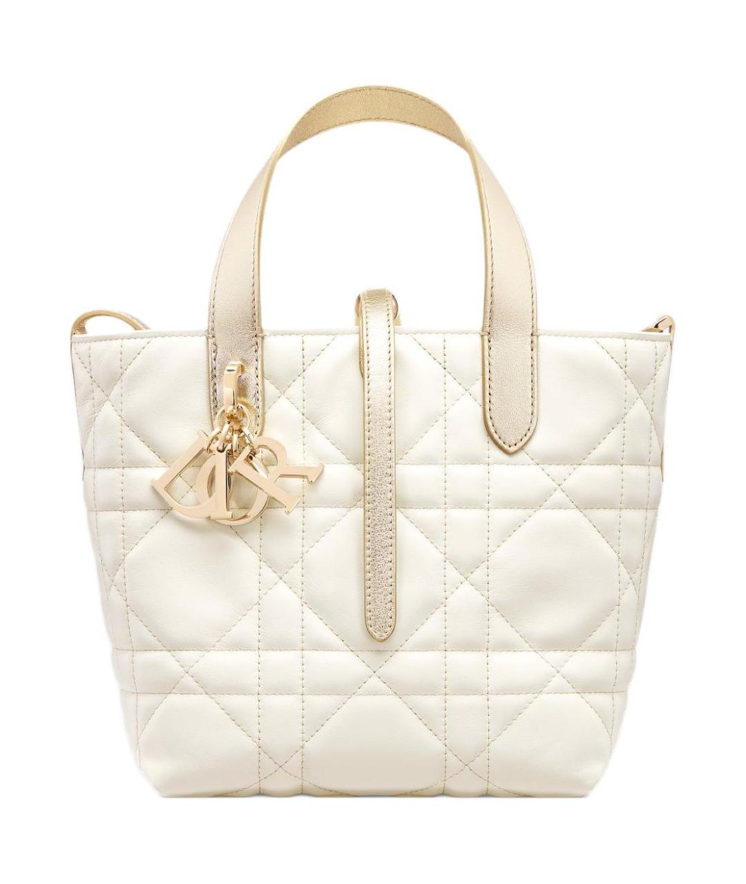 CHRISTIAN DIOR Белая кожаная сумка через плечо, фото 1