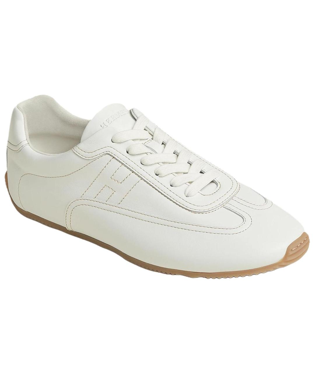 HERMES Белые кожаные низкие кроссовки / кеды, фото 3