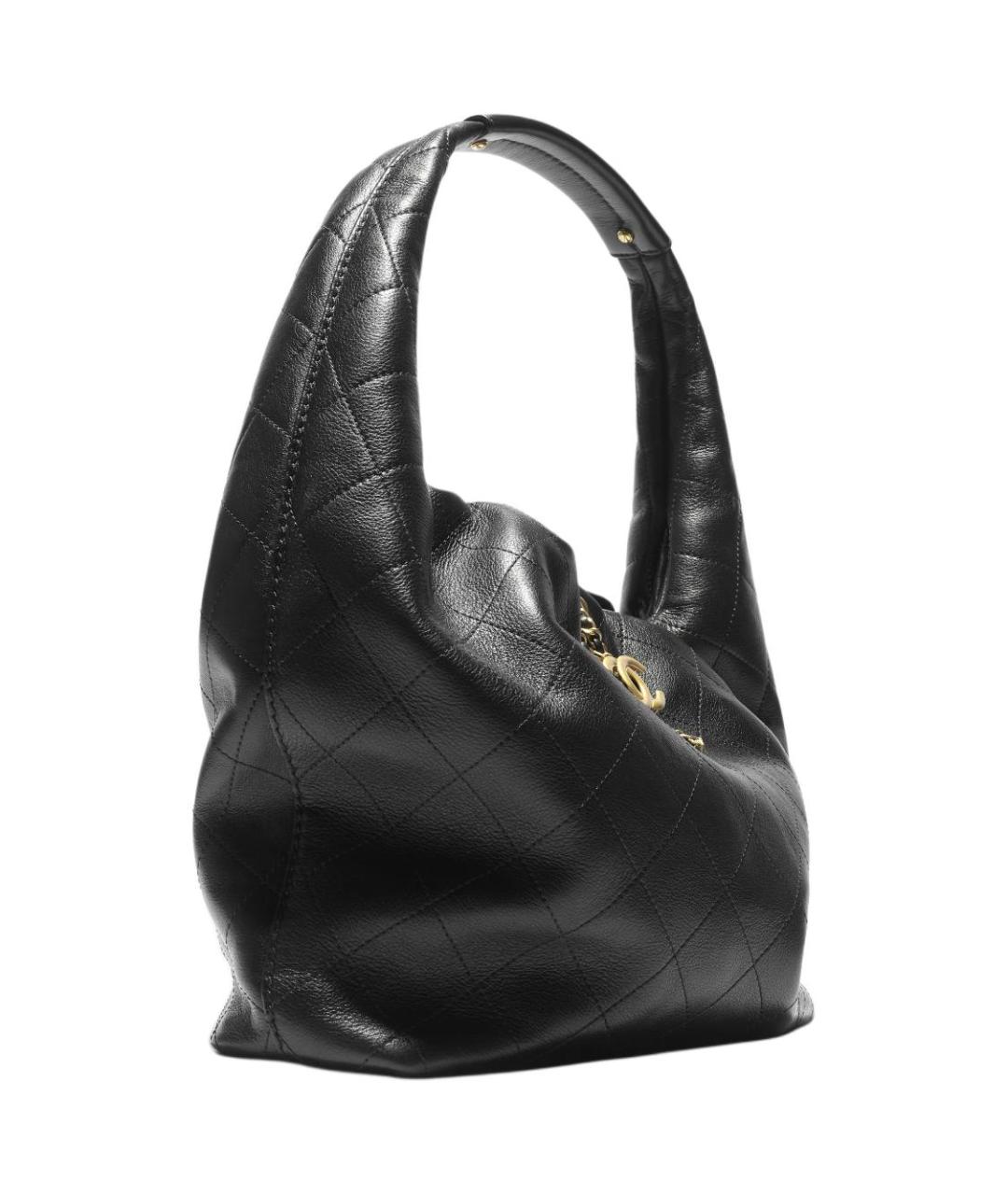 CHANEL Черная кожаная сумка через плечо, фото 3