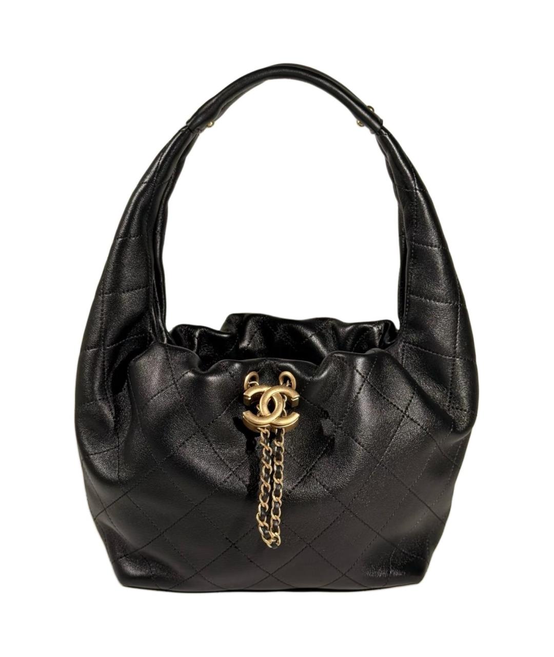 CHANEL Черная кожаная сумка через плечо, фото 4