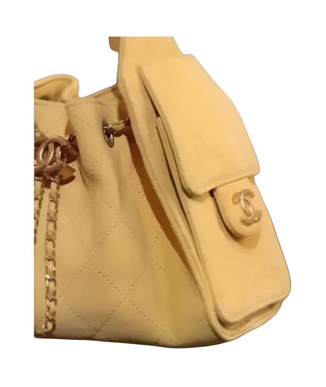 CHANEL Бежевая замшевая сумка через плечо, фото 2