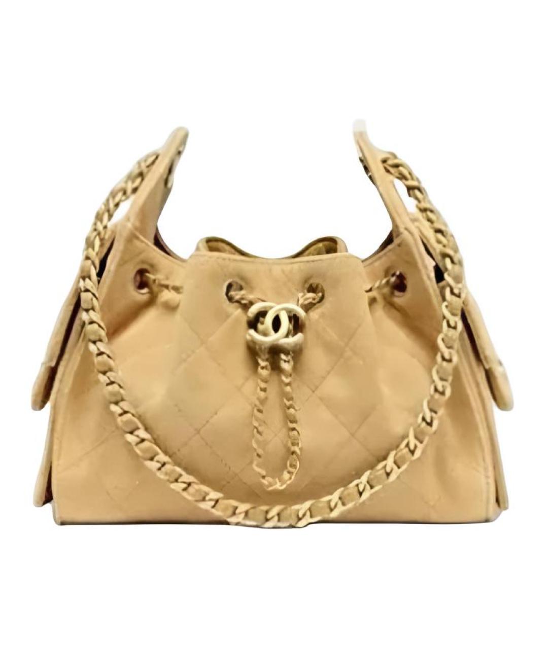 CHANEL Бежевая замшевая сумка через плечо, фото 1