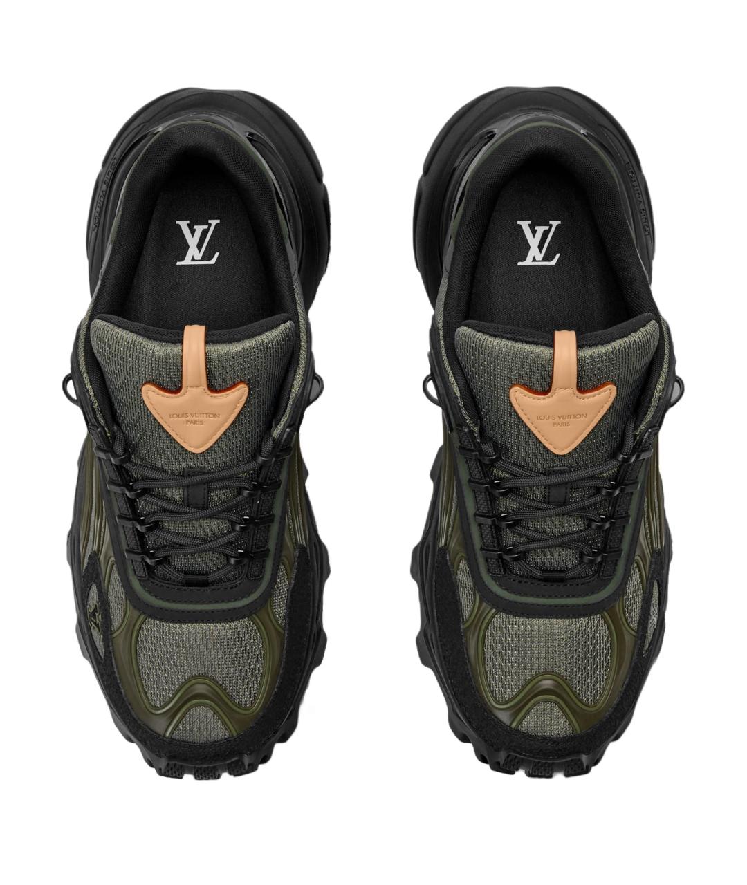 LOUIS VUITTON Хаки текстильные низкие кроссовки / кеды, фото 4