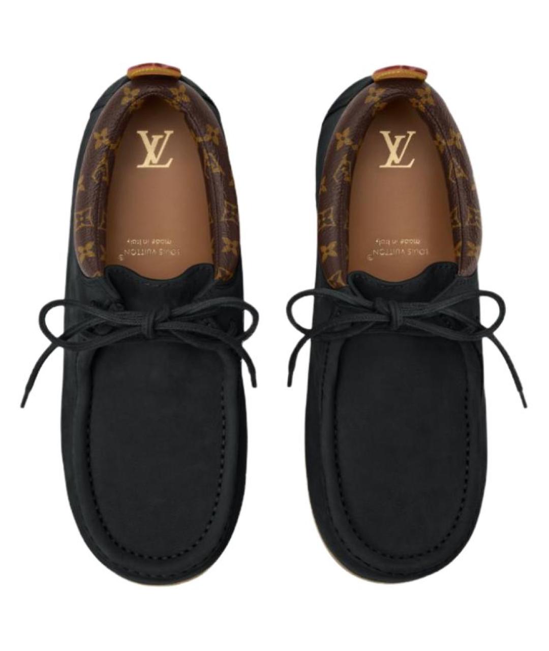 LOUIS VUITTON Черные кожаные низкие ботинки, фото 4